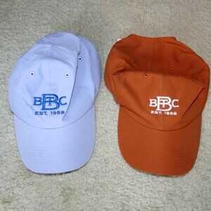 Lot 2 Imperial Unisex Baseball Caps Hats One Size Fits All Light Blue & Orange